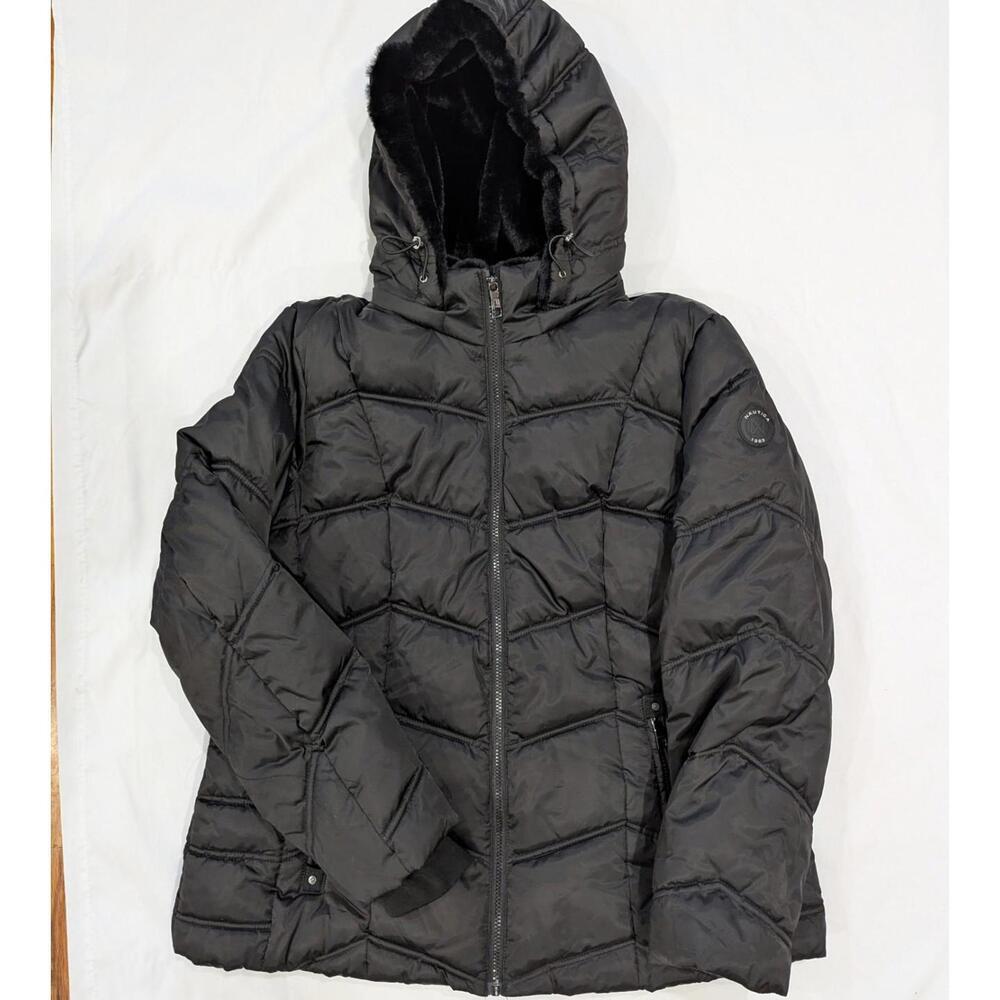 Nautica Womens Black Hooded Puffer Jacket Water Resistant Detachable XXL - Picture 2 of 7